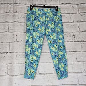 Disney Parks Mosaic Mickey Crop Leggings Women’s Size S Blue Yellow Turquoise